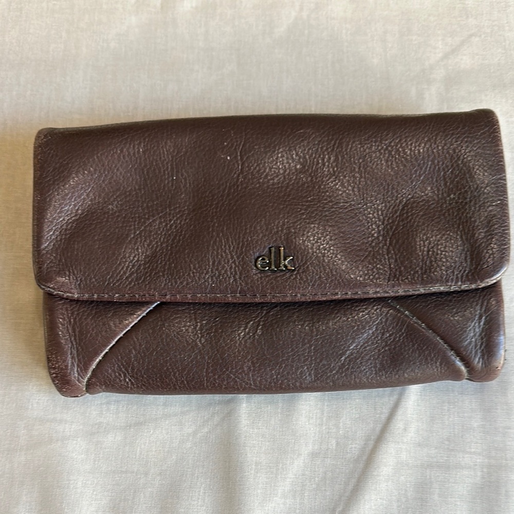 Elk from Anthropologie. Dark Brown Leather Wallet/Clutch